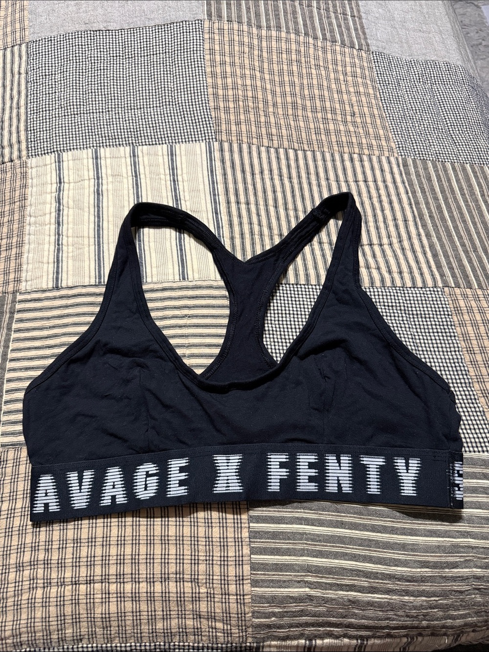 Savage X Fenty Black Racerback Logo Bralette